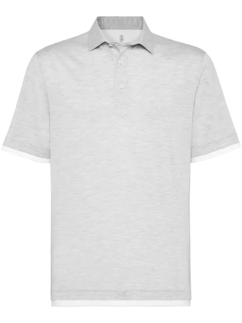 Brunello Cucinelli layered polo shirt Grey MD8213966CLH70