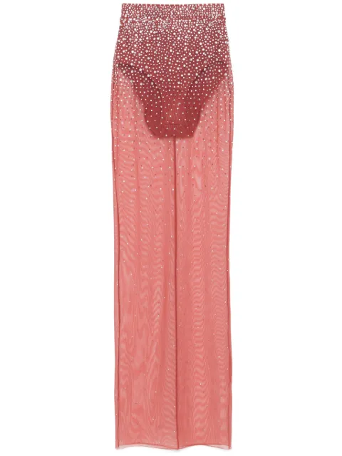 Alex Perry crystal mesh maxi skirt Brown S0177RE25
