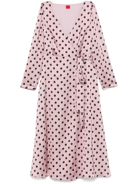 HUGO wrap midi dress Pink 50523056