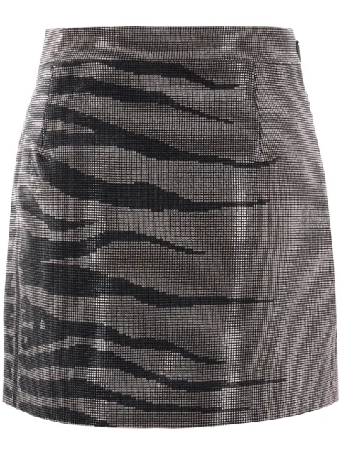 Roberto Cavalli rhinestone-embellished mini skirt Grey UKR330KU014