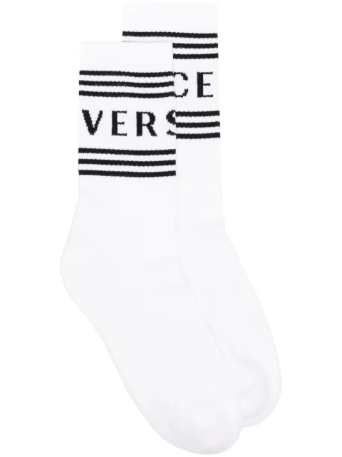 Versace 90s Vintage Logo socks White 10088351A13107