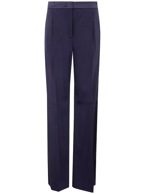 Alberta Ferretti satin-trim trousers Blue A03261618