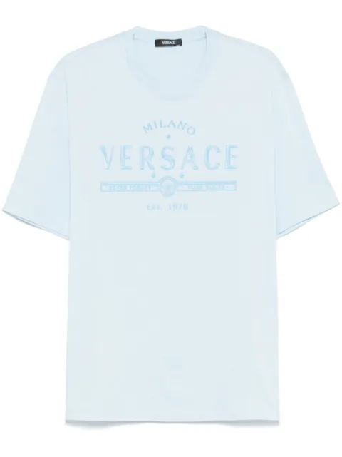 Versace logo-print T-shirt Blue 10133021A13421