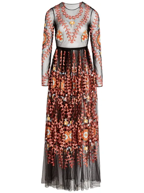 Giambattista Valli embroidered tulle dress Black 25SSPVCA527273EMB