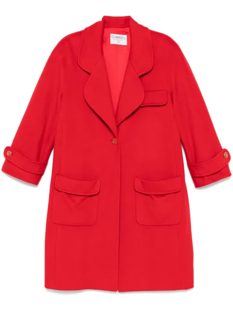 CHANEL Pre-Owned 1980s cashmere coat Red CHA2400RBE