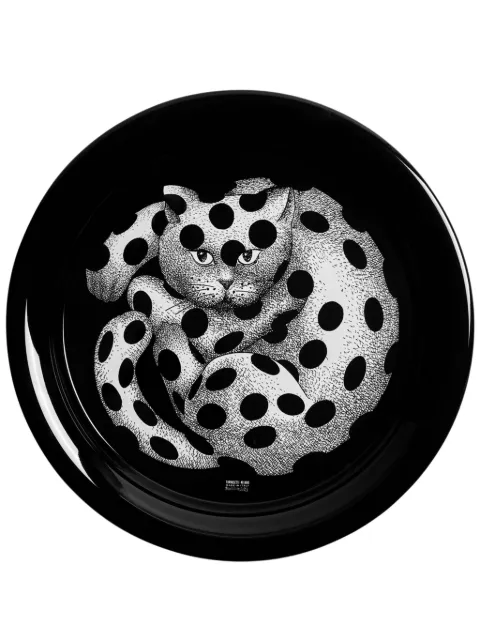 Fornasetti High Fidelity plate Black C26X289