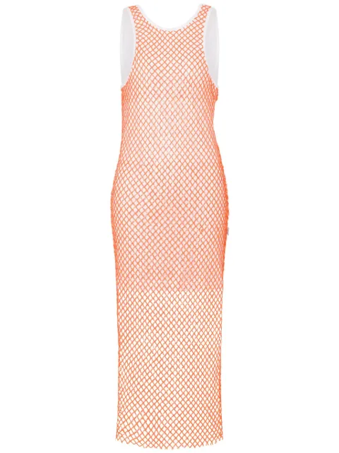 MOSCHINO JEANS mesh midi dress Orange J04213727