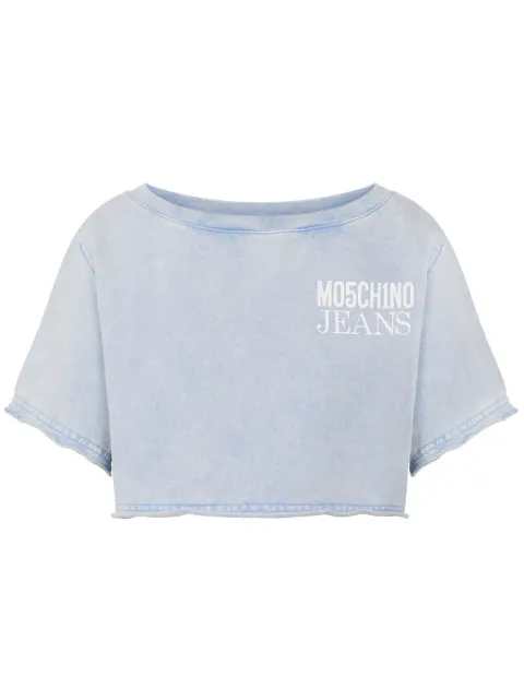 MOSCHINO JEANS denim cropped T-shirt Blue A17083730