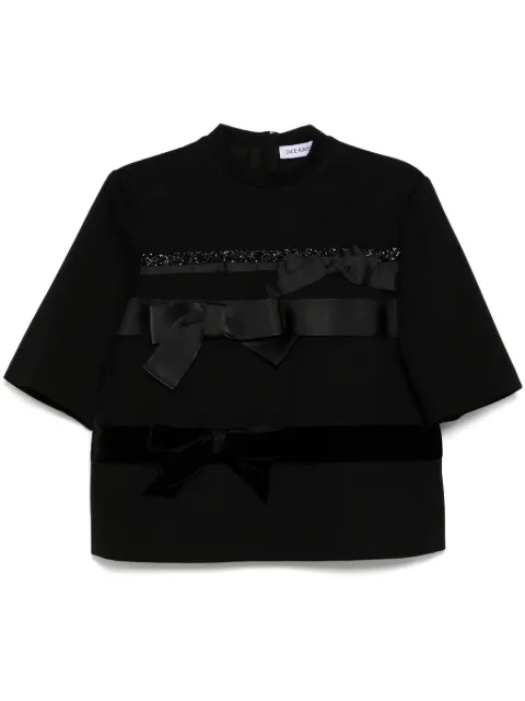 Dice Kayek bow-detail t-shirt Black S712