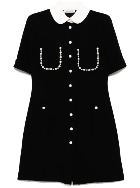 Dice Kayek short sleeves peter pan collar shift dress Black R273