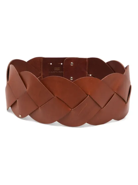 Elisabetta Franchi Braided leather belt Brown CT31S