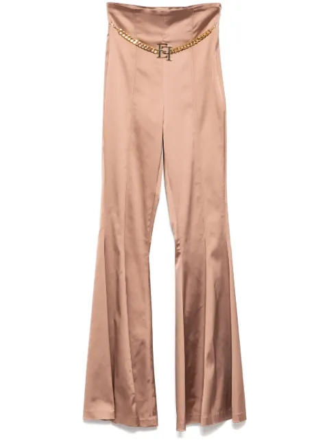 Elisabetta Franchi satin flared trousers Neutrals PA052
