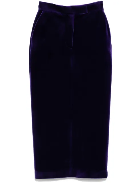 Alex Perry velvet pencil skirt Purple S0172