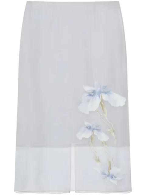 Givenchy floral-print midi skirt Blue BW40U315L4496