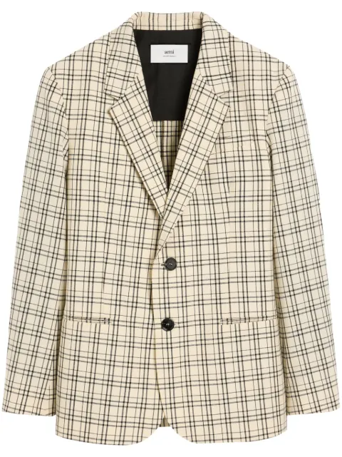 AMI Paris semi-lined blazer Neutrals E25HBV011WV0074