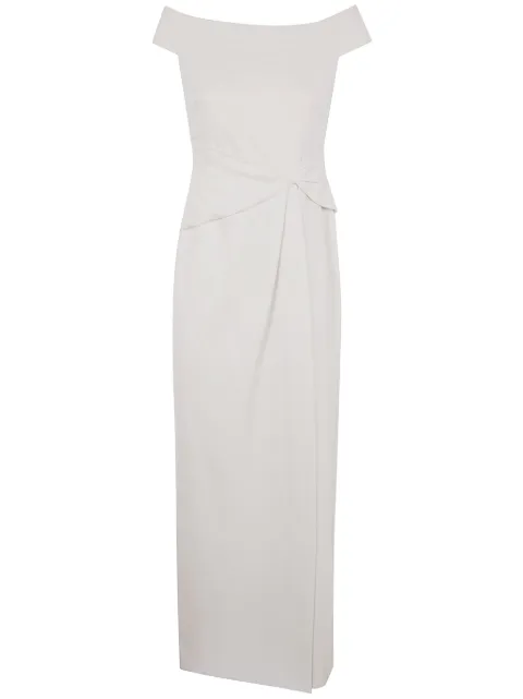 Lauren Ralph Lauren off-shoulder crepe gown Neutrals 253936388