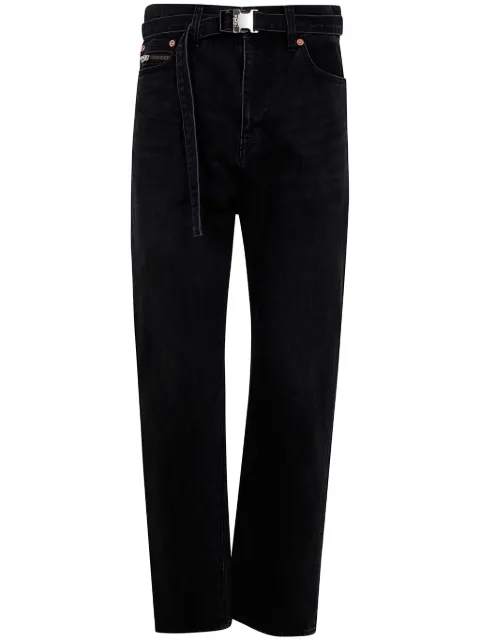 sacai belted straight jeans Black SCW209