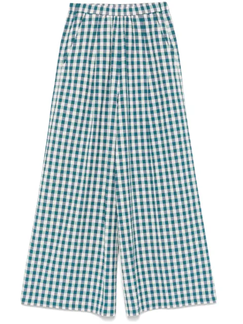 Forte Forte check-pattern trousers Blue 13526MYPANTS