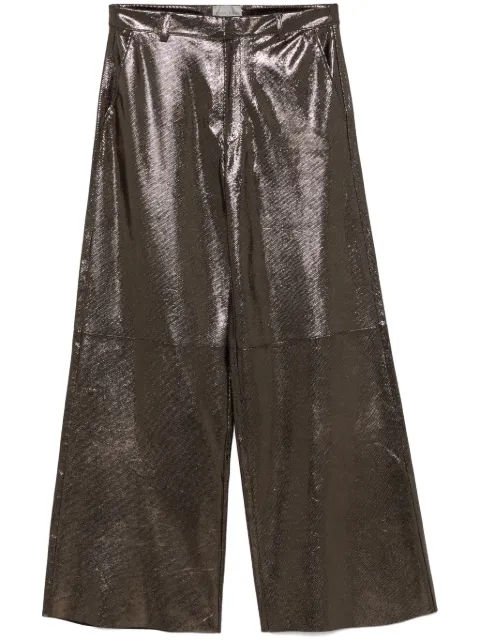 Forte Forte texture leather trousers Gold 13514MYPANTS