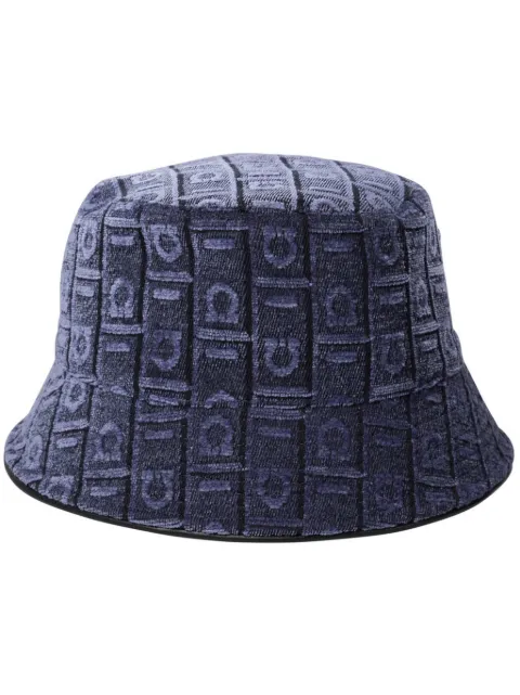 Ferragamo logo velvet bucket hat Blue 780657