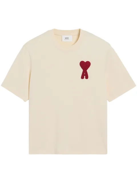 AMI Paris Ami de Coeur-patch cotton T-Shirt White E26HTS065726
