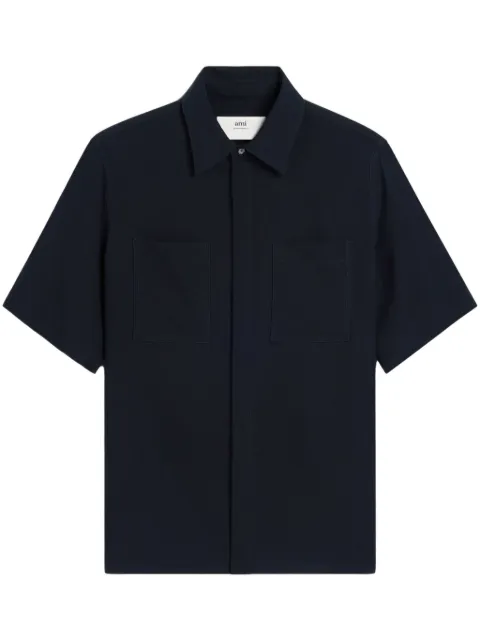 AMI Paris short-sleeved shirt Blue E25HSH252CO0098
