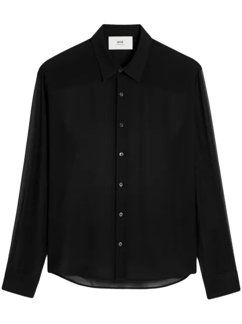 AMI Paris crepe shirt Black E25HSH071PL0027