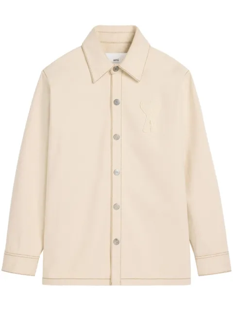 AMI Paris Ami de Coeur cotton overshirt Neutrals H25HJK275DE0039