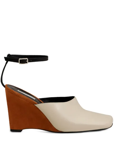 AMI Paris 85mm wedge mules Neutrals E25FSV709AL0093