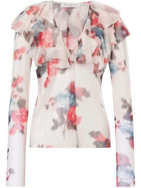 Philosophy Di Lorenzo Serafini floral-print top Neutrals A02140755