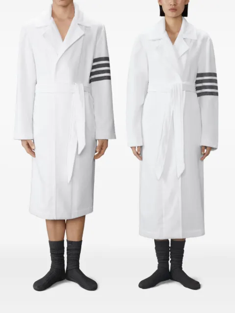 Thom Browne stripe-detail cotton robe White UXU086AF0483