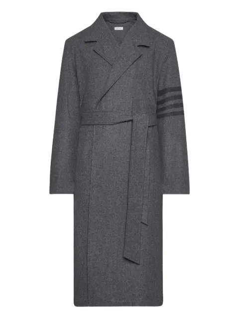 Thom Browne 4-Bar stripe dressing gown Grey UXU085AF0555