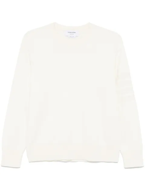 Thom Browne 4-Bar stripe crew-neck sweter White MKA566AY1055