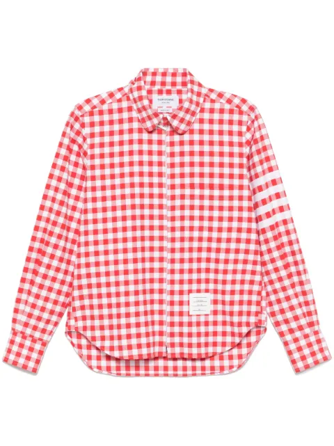 Thom Browne gingham-check flannel shirt Red MWL416AF0945