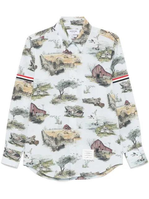 Thom Browne graphic-print shirt Blue MWL301OF0976