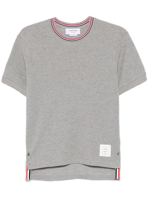 Thom Browne cotton waffle rib cuff tee Grey MJS287AJ0216