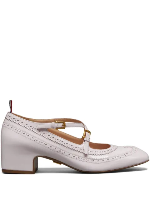 Thom Browne soft patent leather Thom John block heel pumps 40mm Pink FFG205A00216
