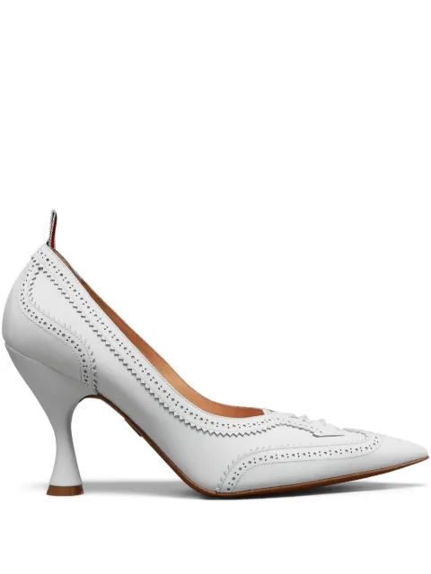 Thom Browne soft patent wingtip pumps 90mm White FFI010A00216
