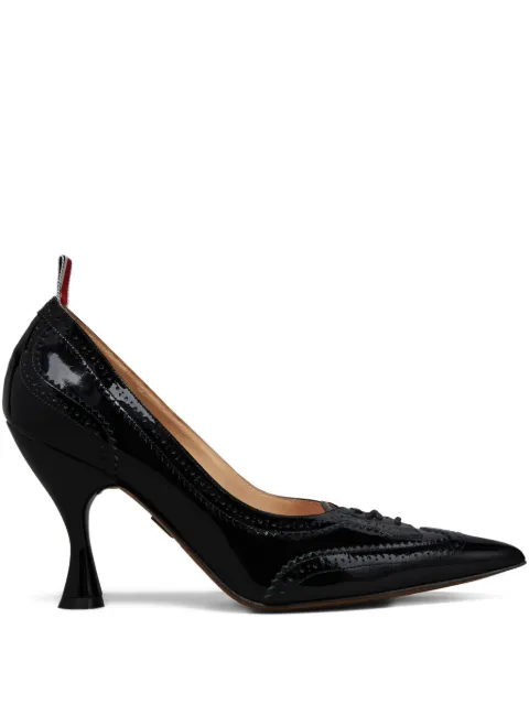Thom Browne soft patent wingtip pumps 90mm Black FFI010A00216