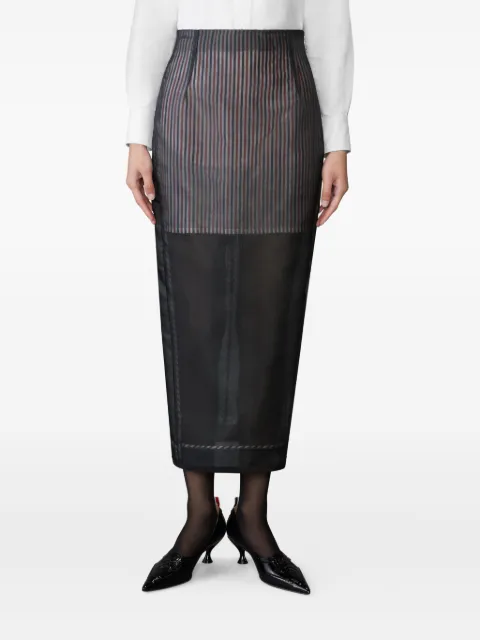 Thom Browne striped organza pencil skirt Black FGCA29B05762