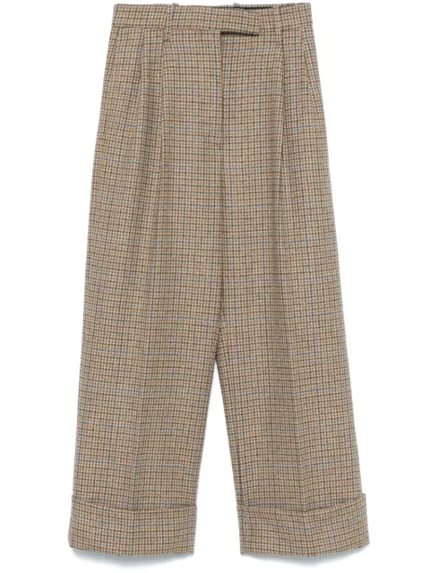 Thom Browne Gunclub check Cheviot tweed double pleat trousers Brown FTC499AF0961