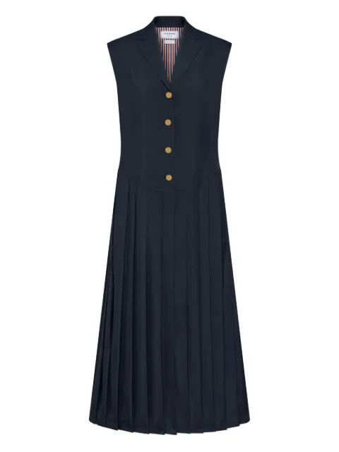 Thom Browne sleeveless pleated dress Blue FDSF29A02872