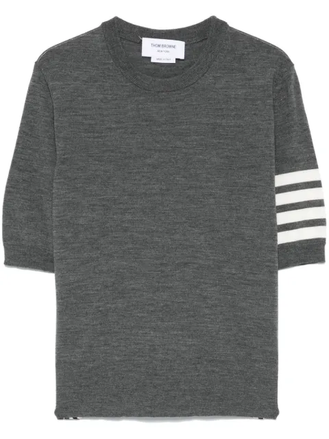 Thom Browne 4 Bar Stripes fine-knit T-shirt Grey FKA471BY1014