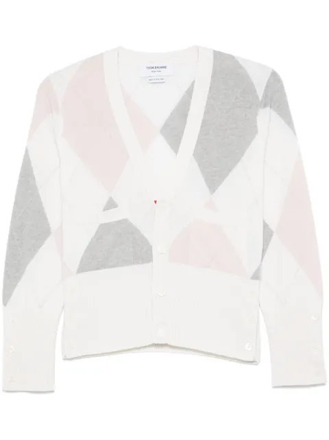 Thom Browne argyle-intarsia cashmere jumper White FKC659AY2001