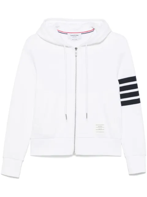 Thom Browne 4-Bar zip-up hoodie White FJT400A00535