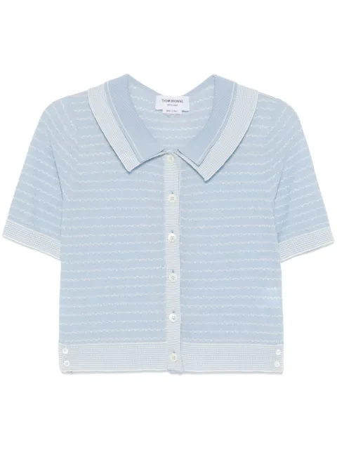 Thom Browne striped tuck-stitch cardigan Blue FKC654AY3502