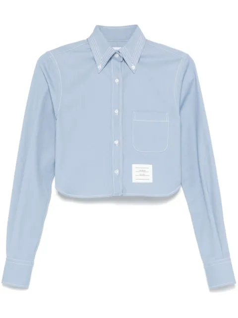 Thom Browne cropped denim shirt Blue FLL183AF0991
