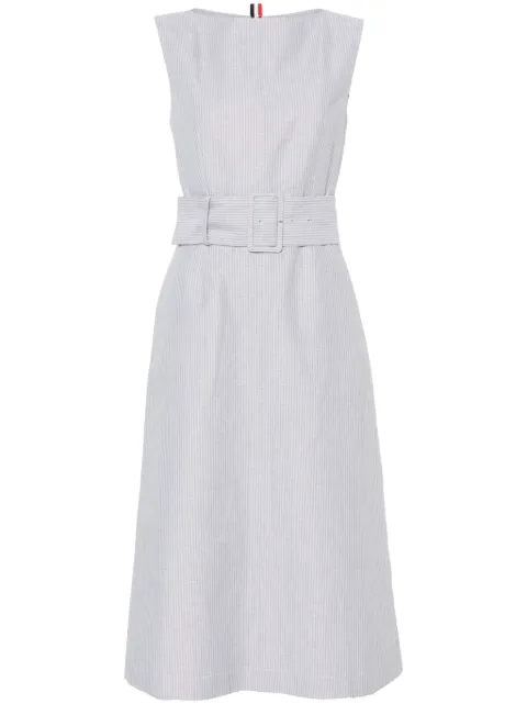Thom Browne striped midi dress Grey FDSF25AF0940