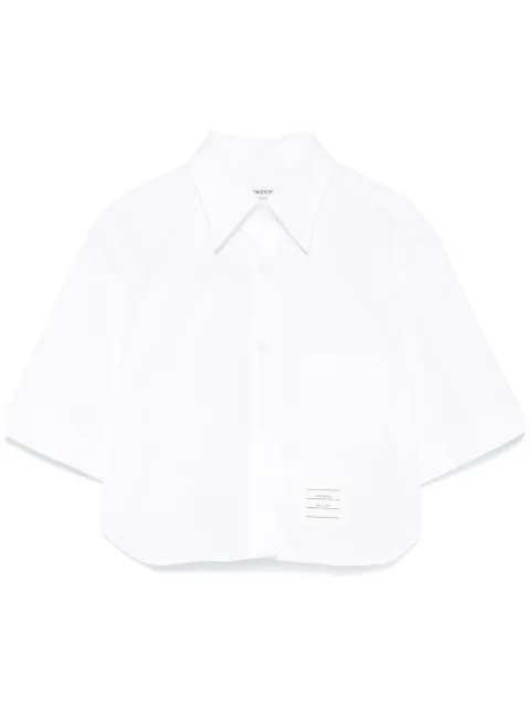 Thom Browne poplin cropped short sleeve shirt White FLL205A03113
