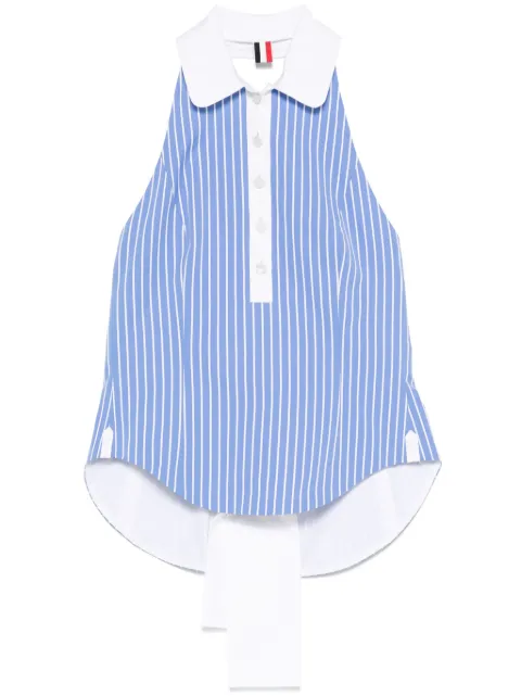 Thom Browne pinstriped halter top Blue FLL204CF0919